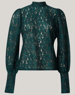 Two Tone Kanten Top Donkergroen
