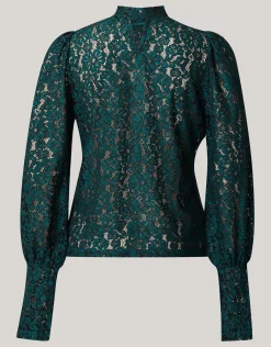 Two Tone Kanten Top Donkergroen