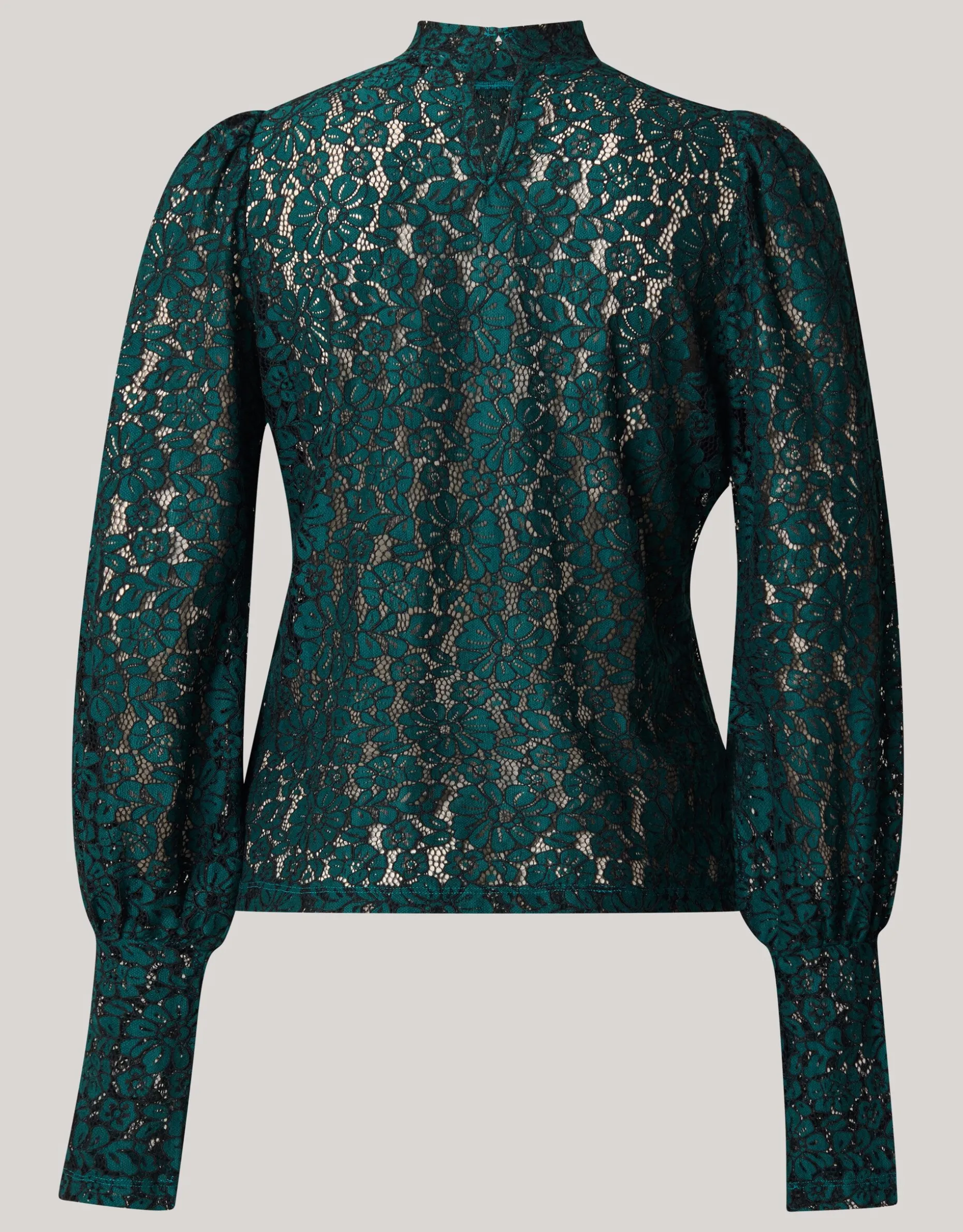 Two Tone Kanten Top Donkergroen