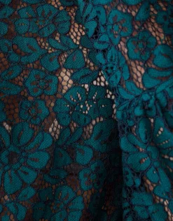 Two Tone Kanten Top Donkergroen