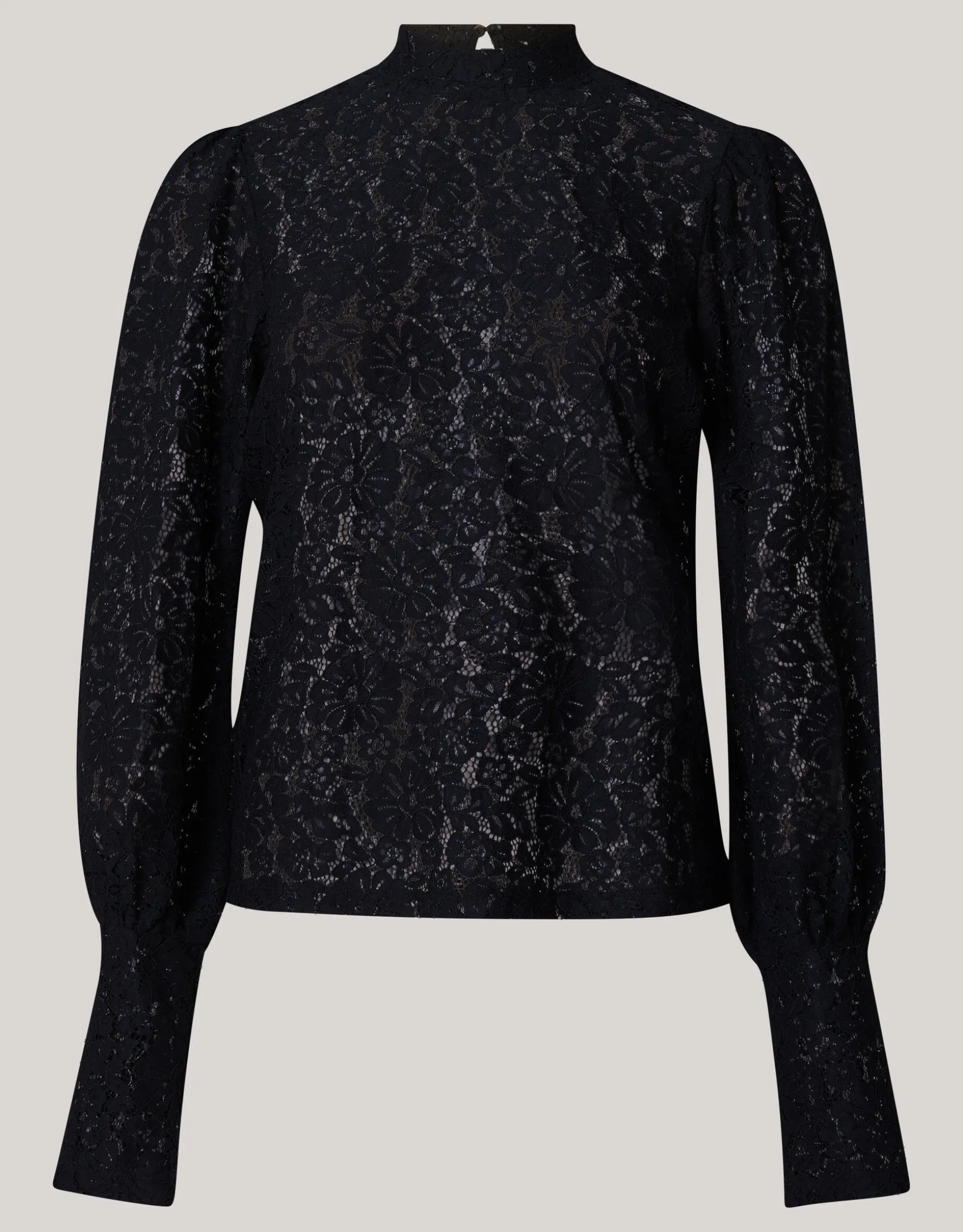 Two Tone Kanten Top Zwart