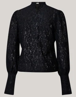 Two Tone Kanten Top Zwart