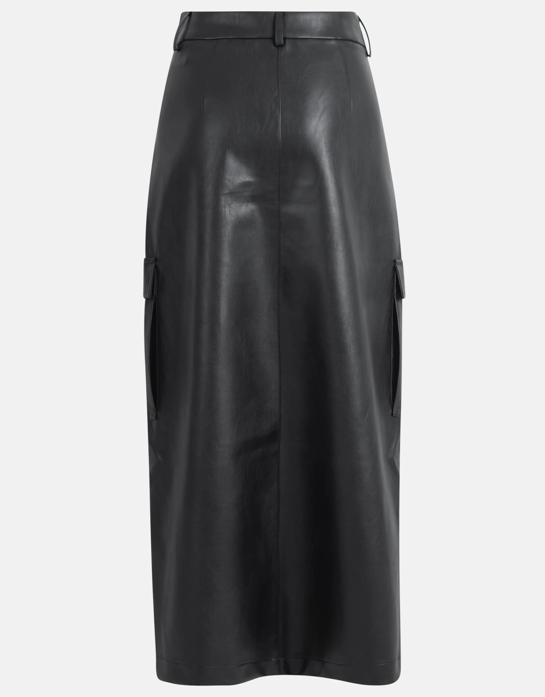 Vegan Leren Cargo Rok Zwart