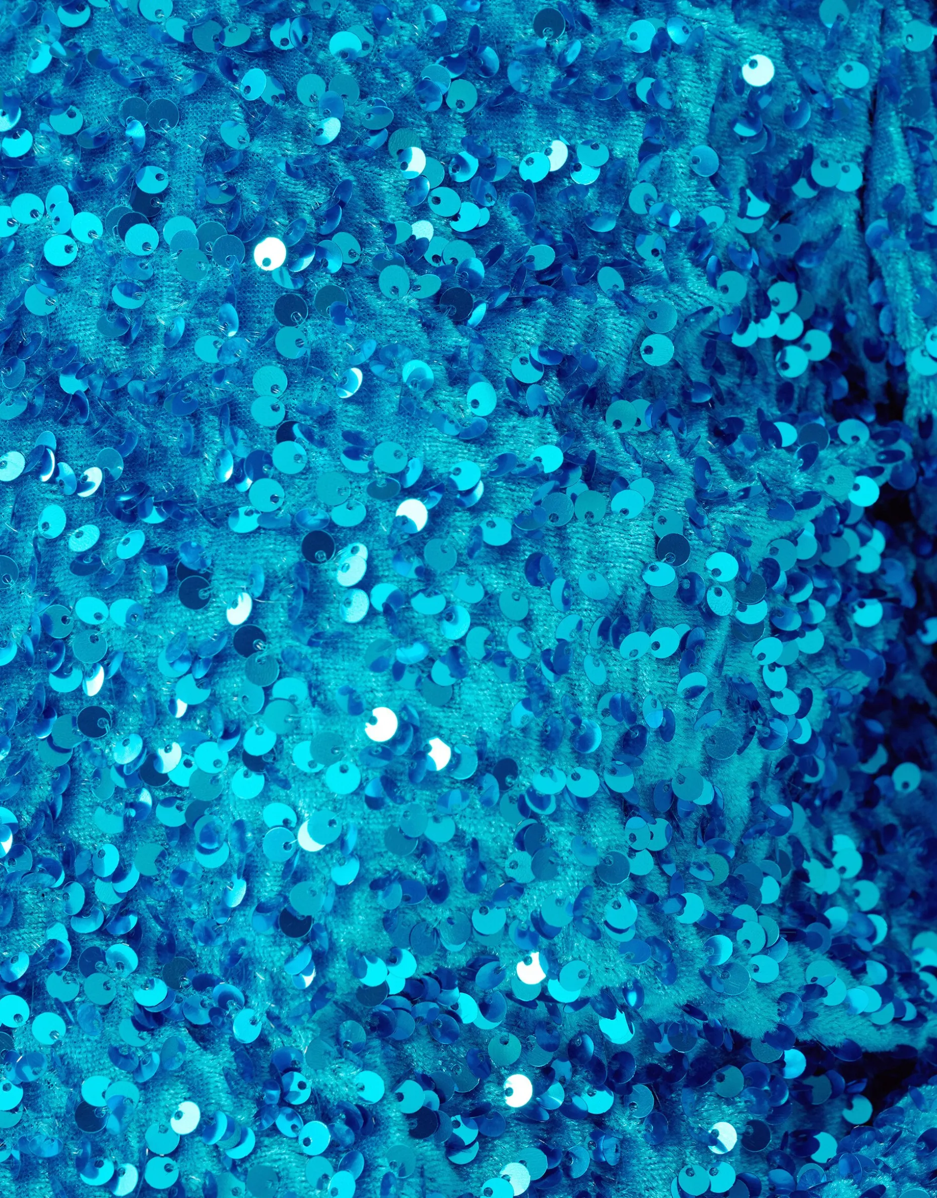 Velvet Pailletten Top Blauw
