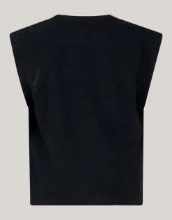 V-hals Top Zwart