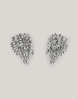 Vintage Strass Oorbellen Zilver