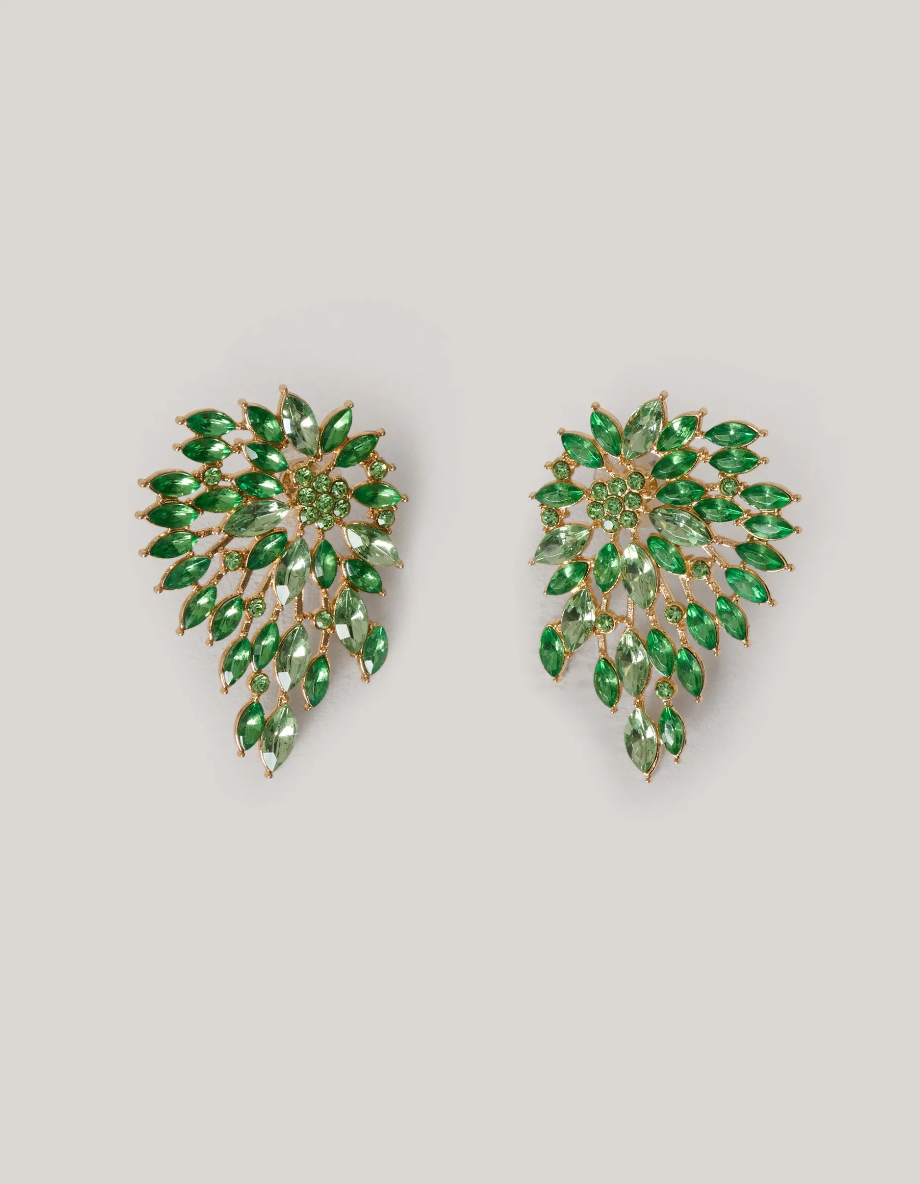 Vintage Strass Oorbellen Groen