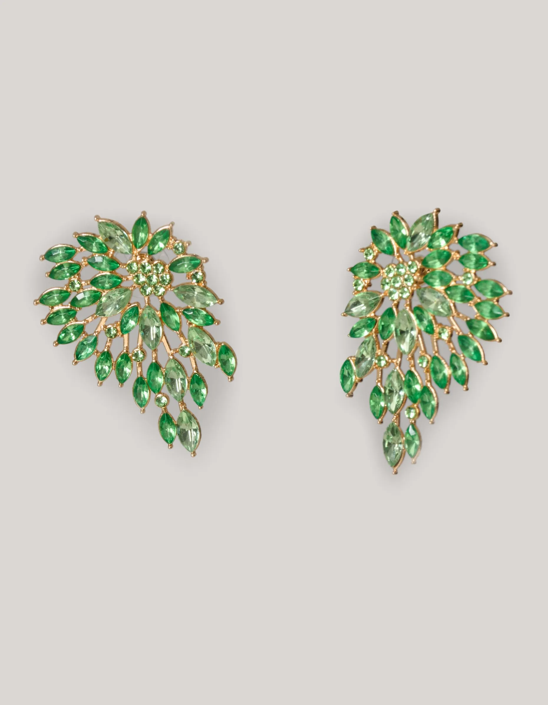 Vintage Strass Oorbellen Groen