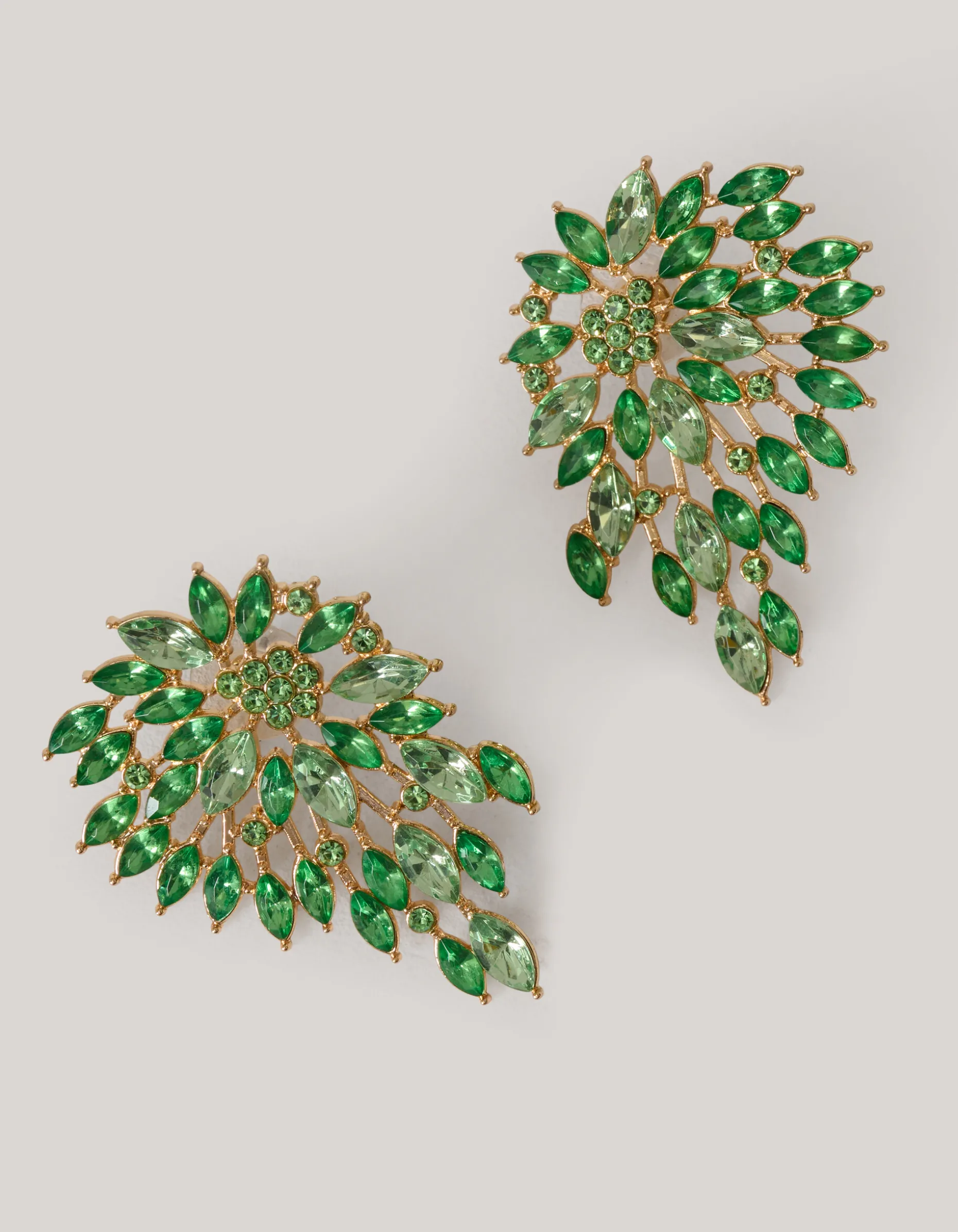 Vintage Strass Oorbellen Groen
