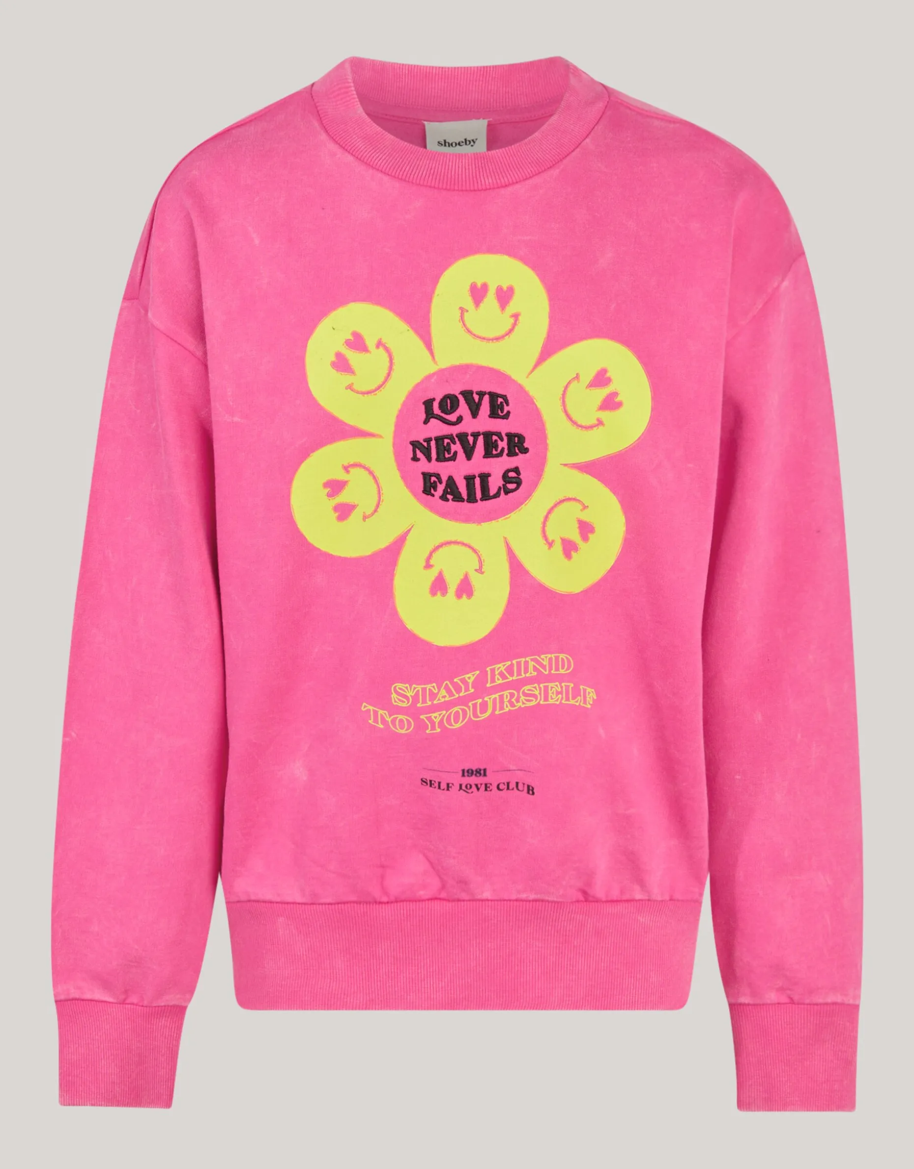 Washed Artwork Sweater Roze