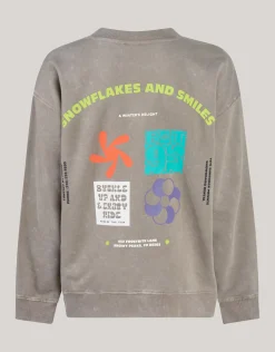 Washed Artwork Sweater Taupe