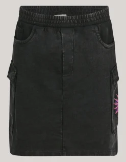 Washed Denim Rok Donkergrijs