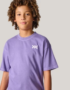 Washed Logo T-shirt Paars