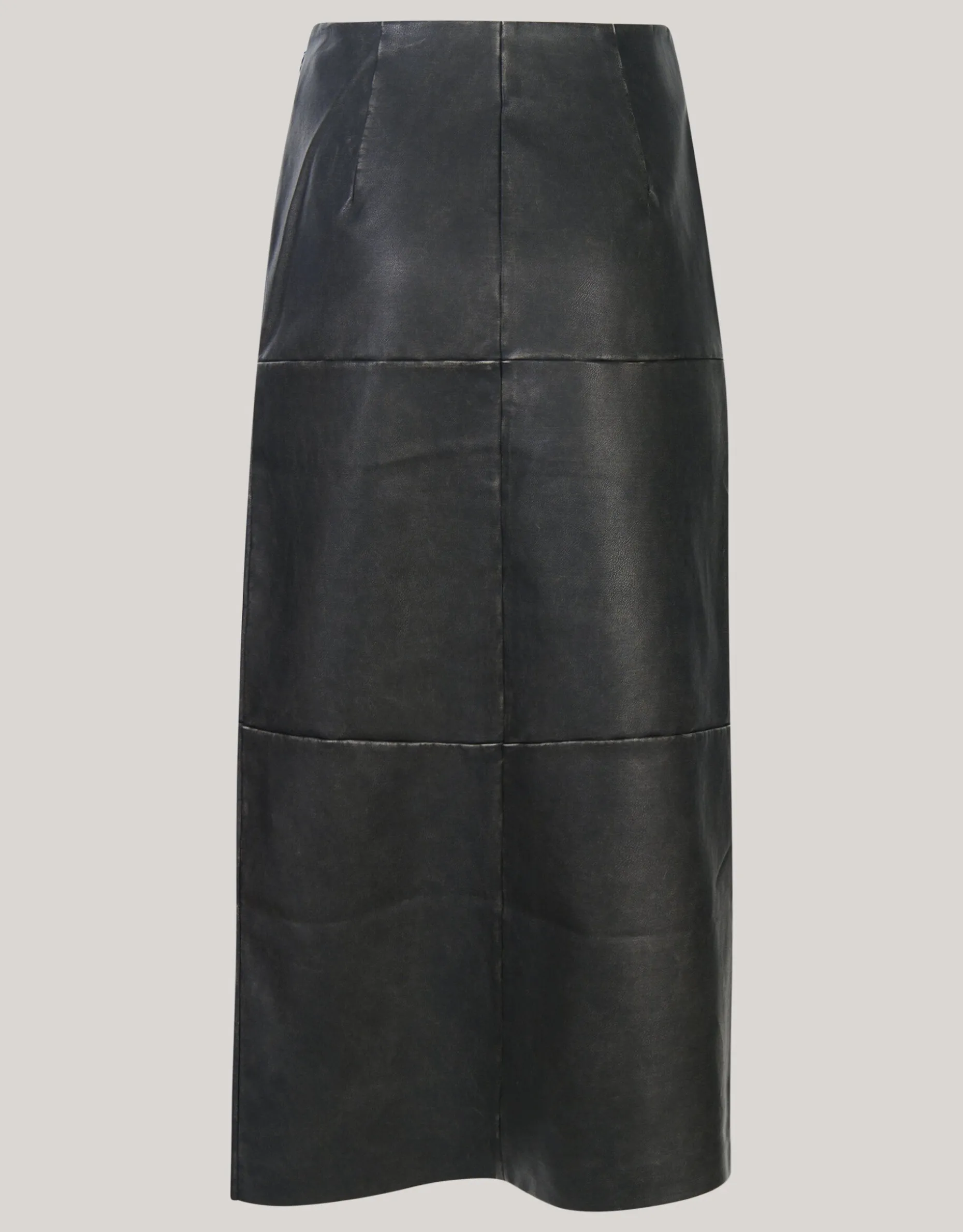 Washed Midi Rok Donkergrijs