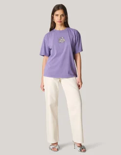 Washed Shoeby Logo T-shirt Paars