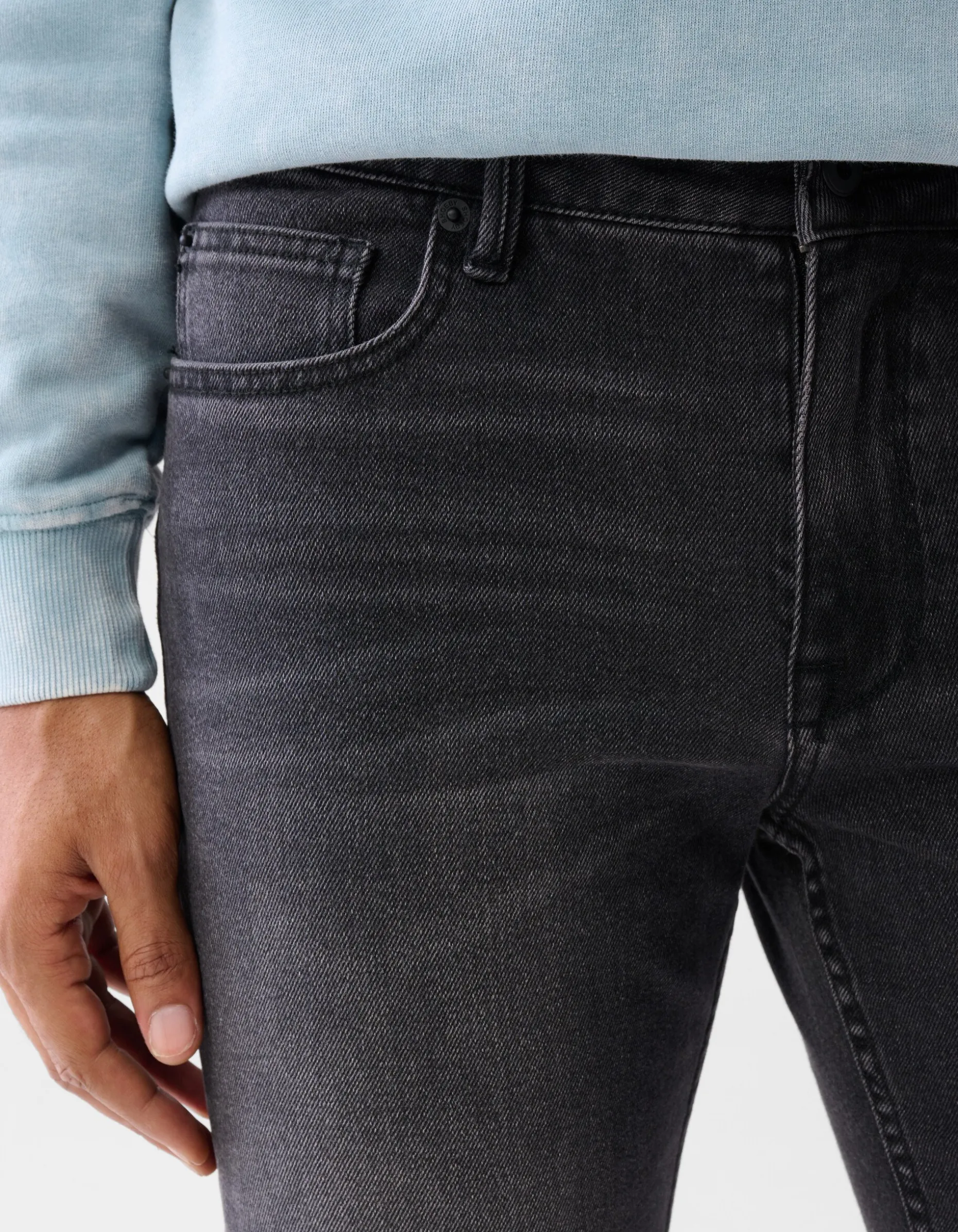 Washed Straight Fit Jeans Zwart L32