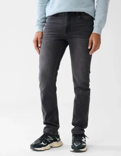 Washed Straight Fit Jeans Zwart L32