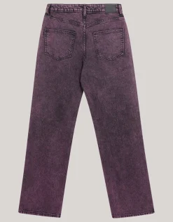 Washed Straight Fit Jeans Paars