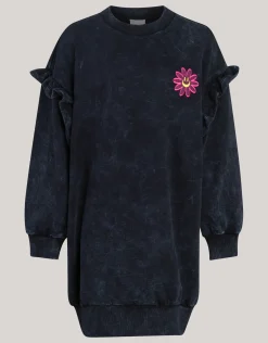 Washed Sweater Jurk Donkergrijs