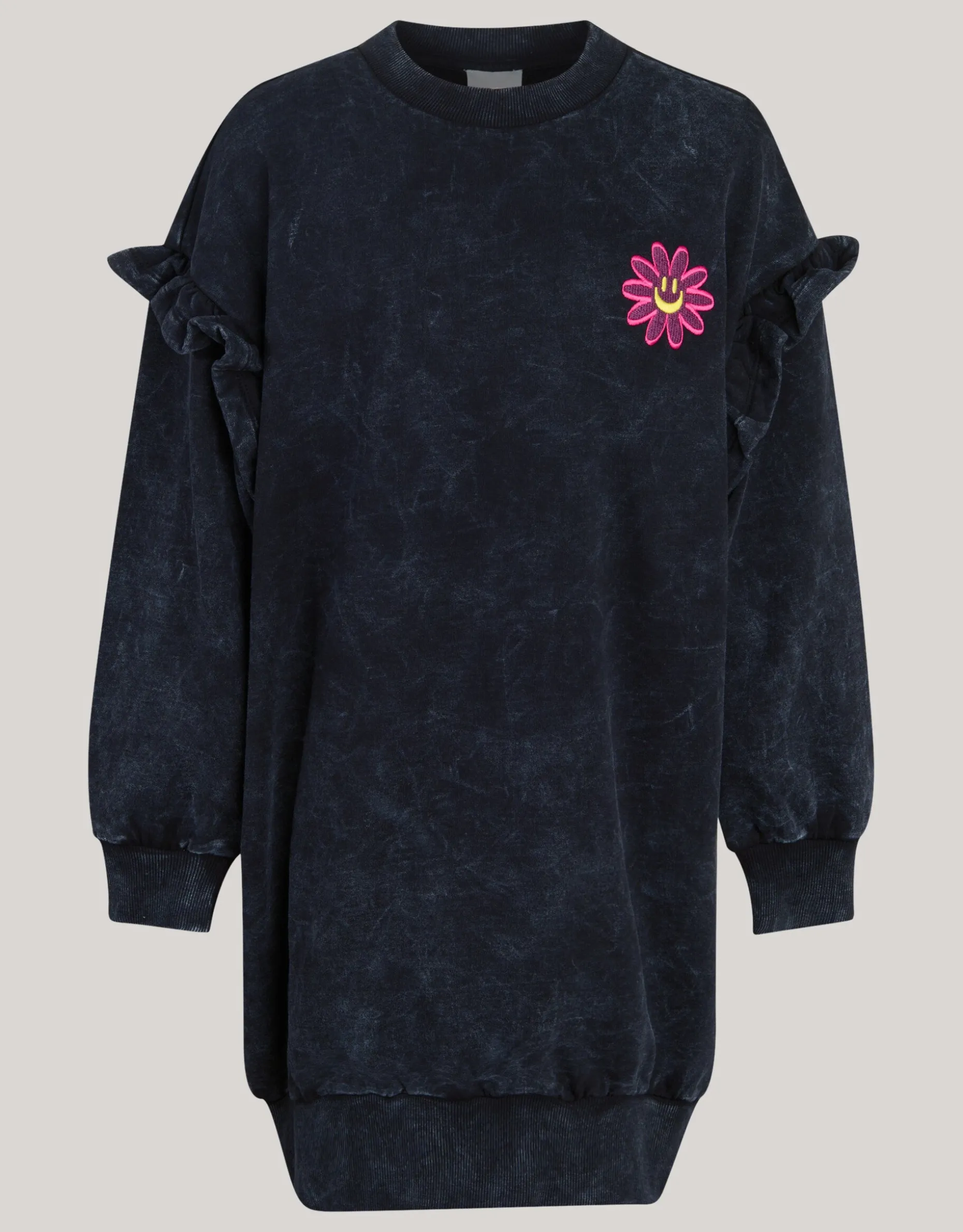 Washed Sweater Jurk Donkergrijs