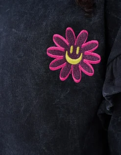 Washed Sweater Jurk Donkergrijs