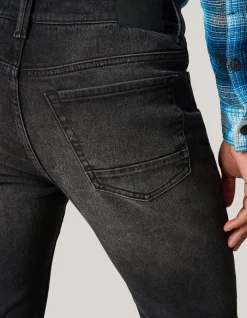 Washed Tapered Fit Jeans Zwart L32
