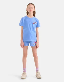 Washed T-shirt Blauw