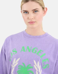Washed T-shirt Jurk Lichtpaars