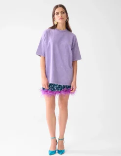 Washed T-shirt Lichtpaars By Lizzy