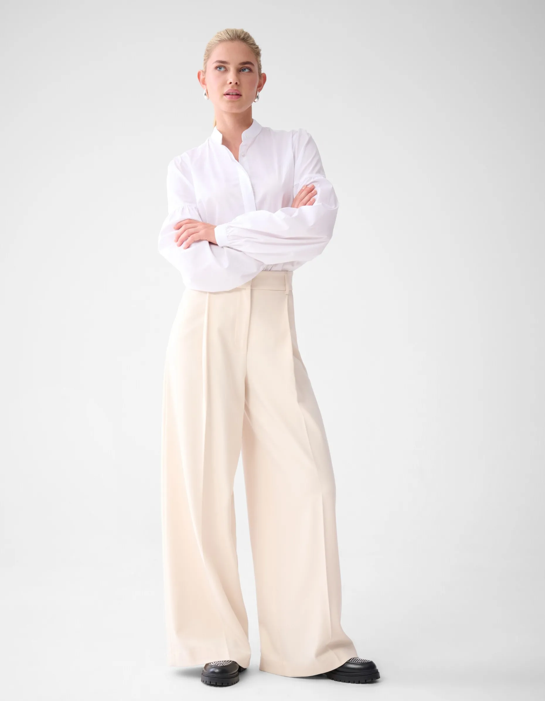 Wide Leg Broek Gebroken Wit By Lonneke