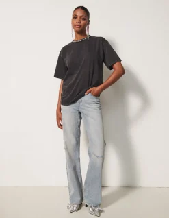Wide Leg Fit Jeans Bleached By Fred