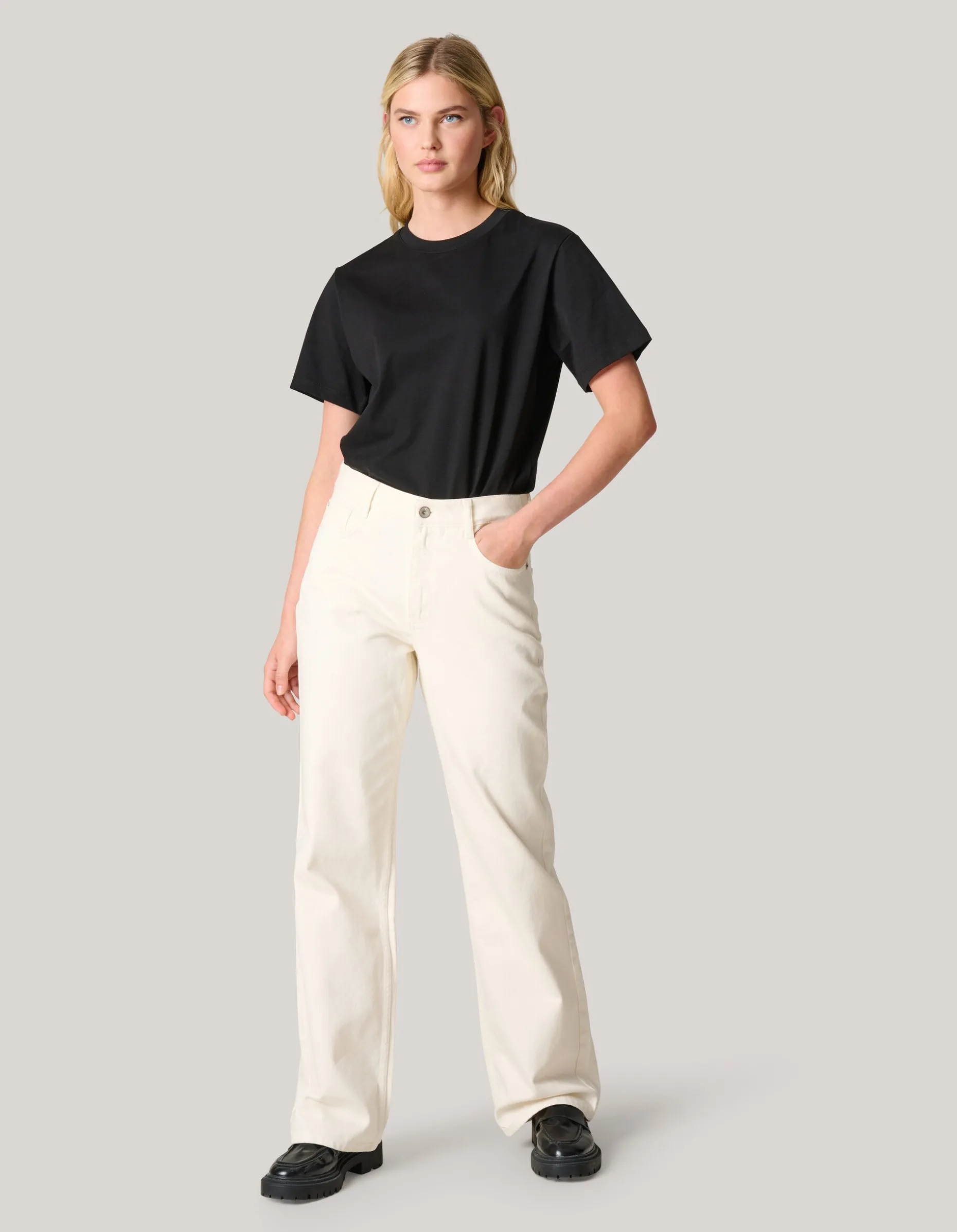 Wide Leg Jeans Gebroken Wit