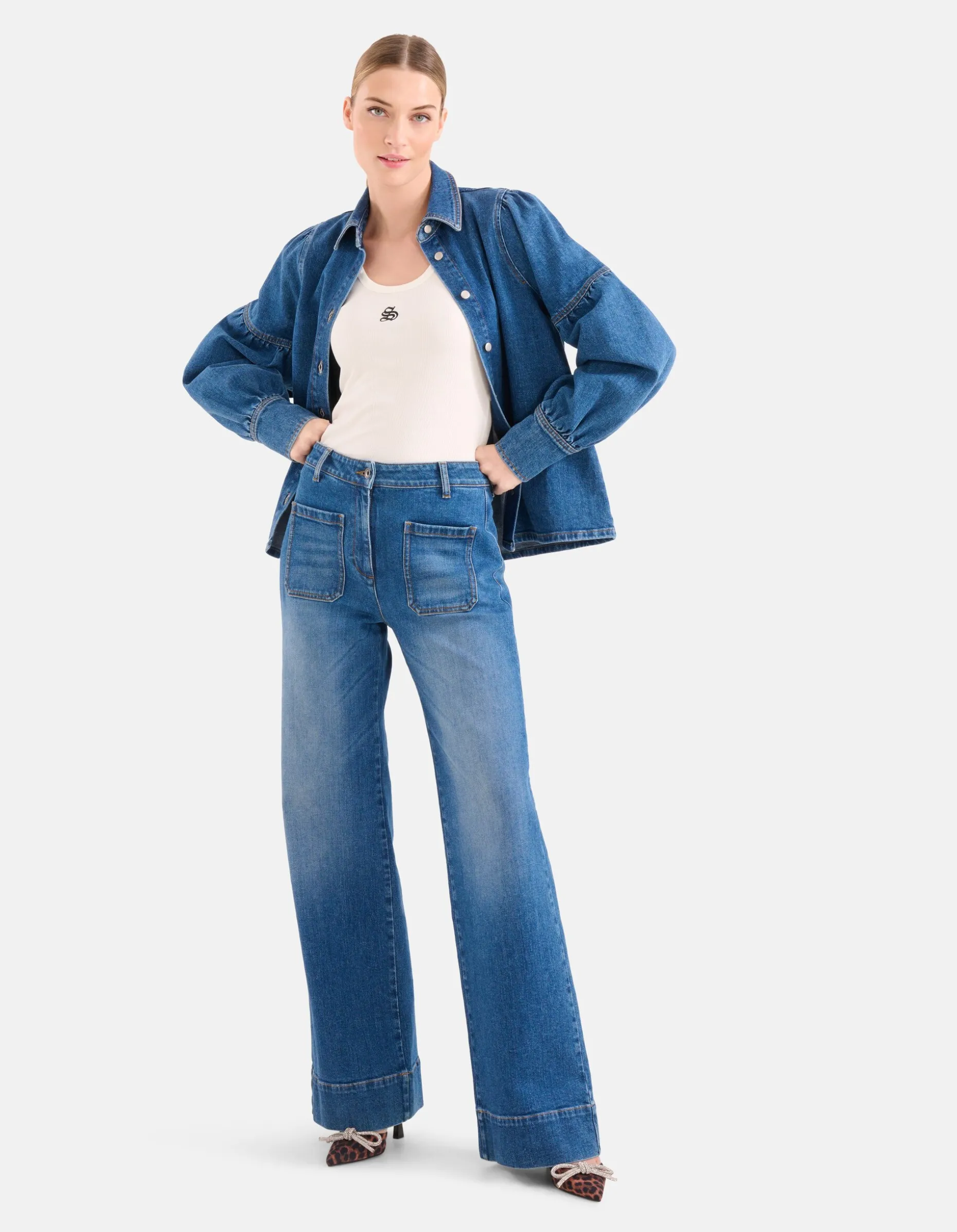 Wide Leg Jeans Mediumstone By Mieke