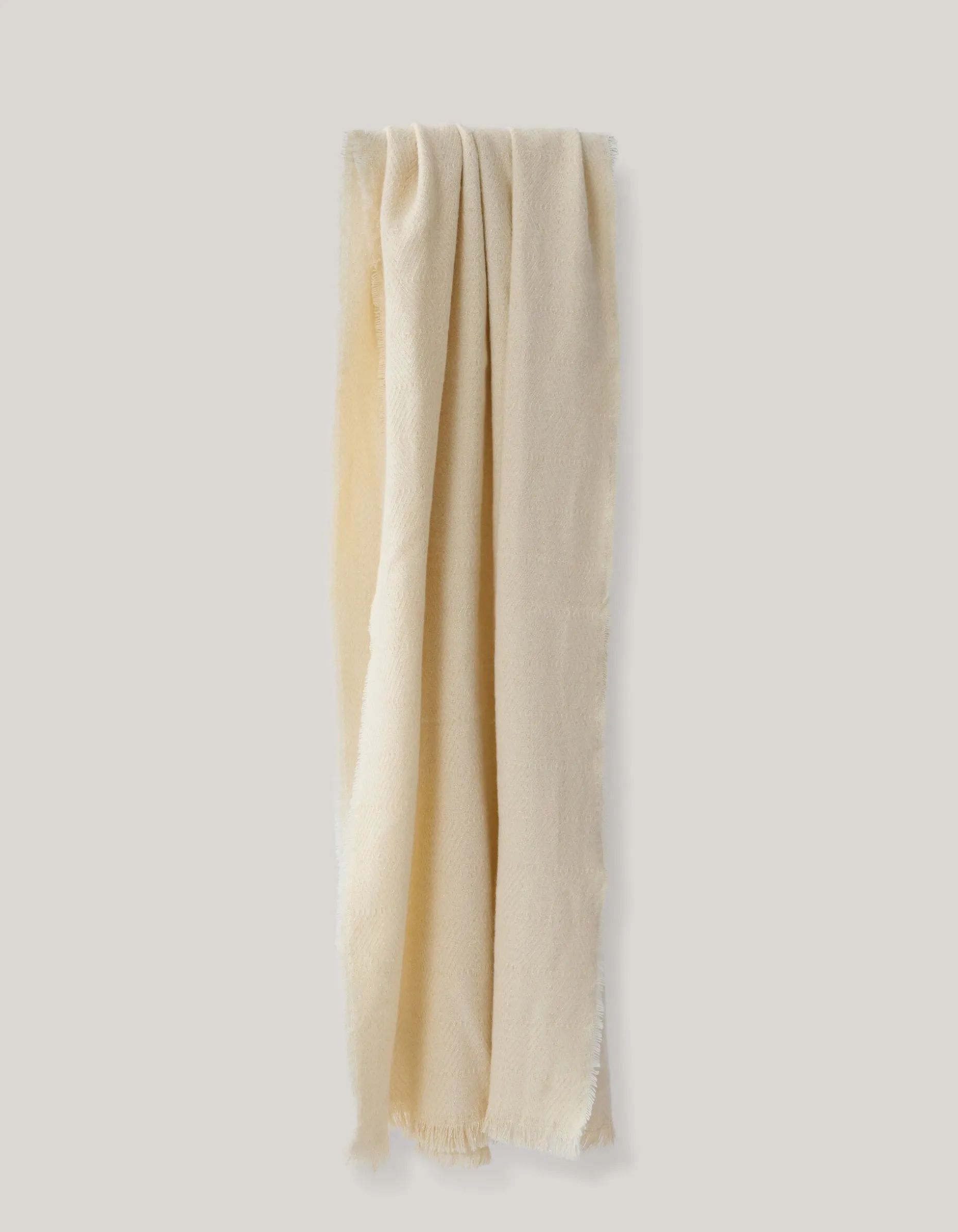 Zigzag Lurex Sjaal Beige