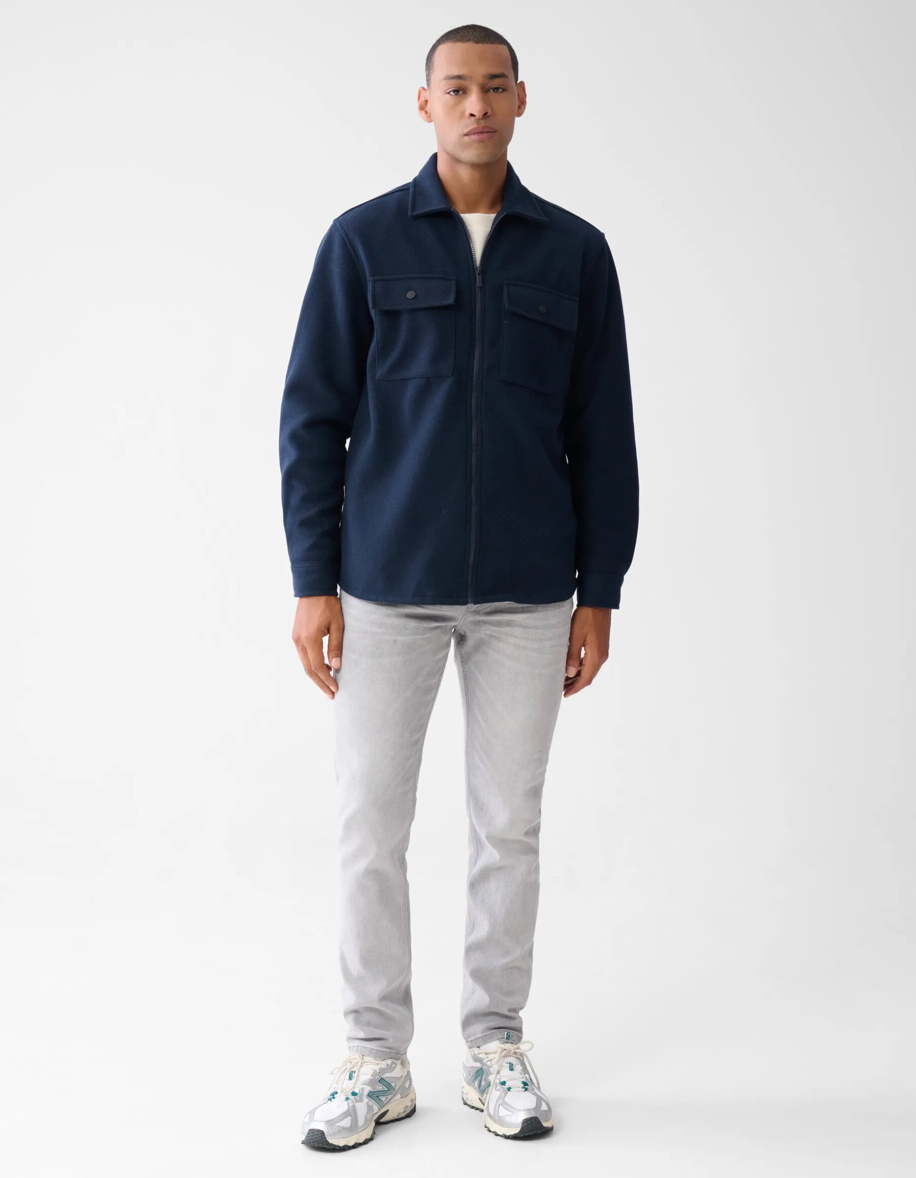 Zip Overshirt Donkerblauw