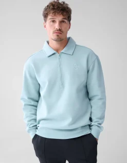 Zipper Badge Sweater Lichtgroen